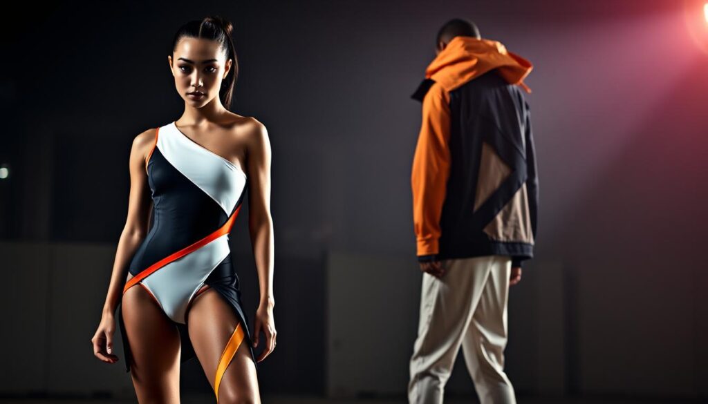 asymmetrical design in sportswear