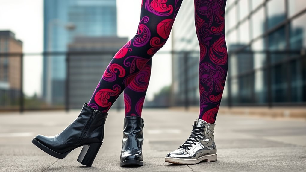 bold tights versatile shoe pairing
