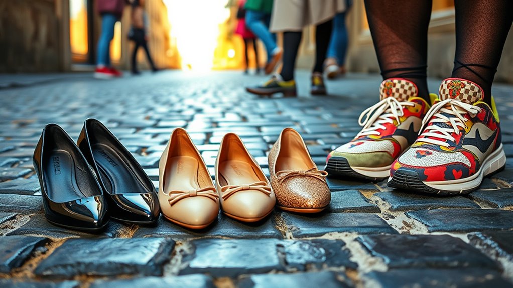 footwear compatible with tights