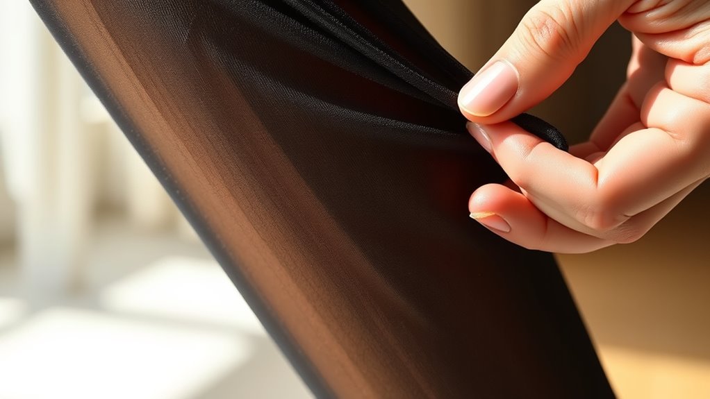 handle tights gently carefully