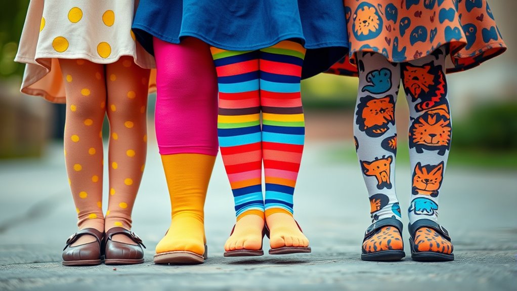 kids trendy patterned tights