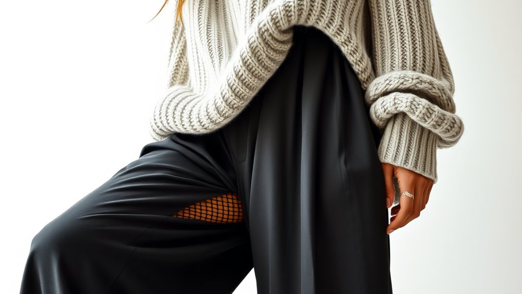 layered textures with statement tights