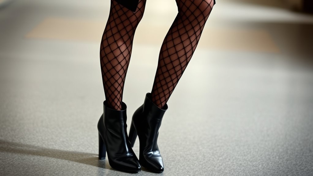 subtle fishnet tights styling