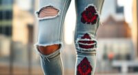 tights under ripped jeans