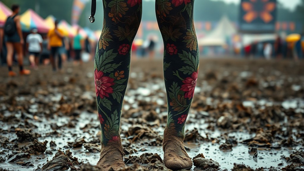 camouflage with patterned tights