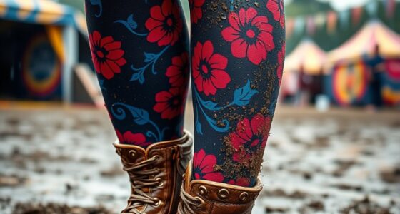 festival ready muddy tights