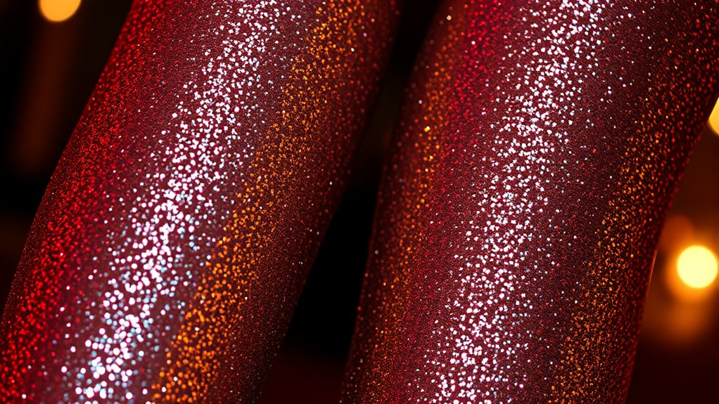 shiny metallic glitter tights