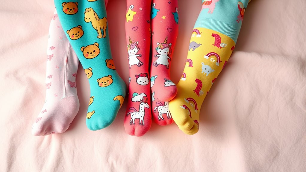 cute cartoon print kids tights