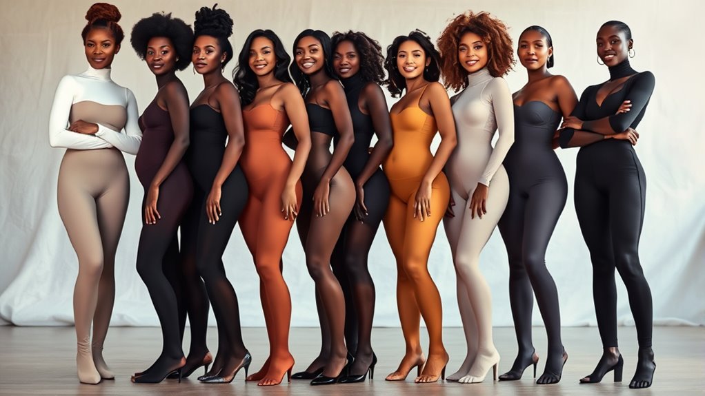 diverse skin tone tights
