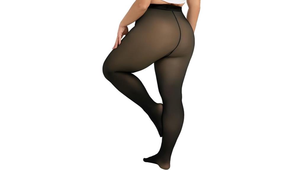 fleece lined plus size tights