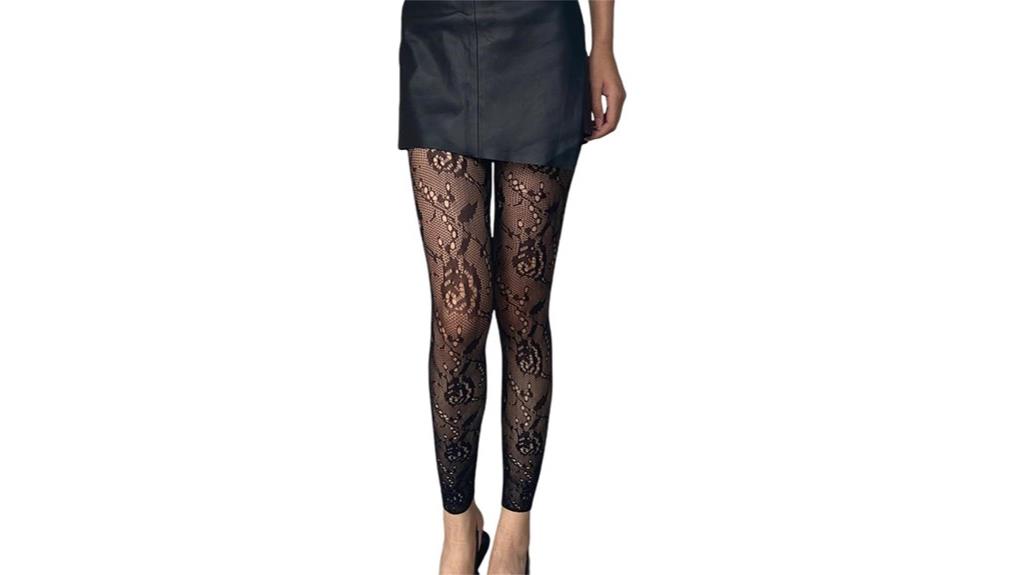floral fishnet footless tights