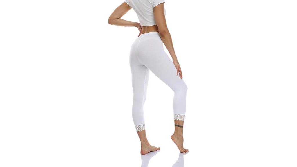 lace trim capri leggings