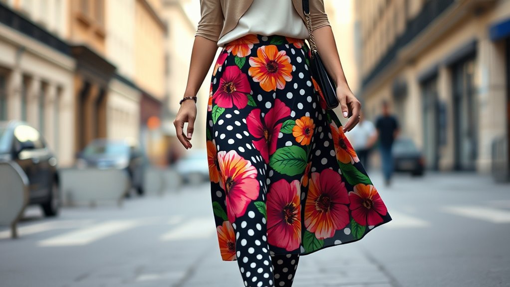 mix polka dot with patterns