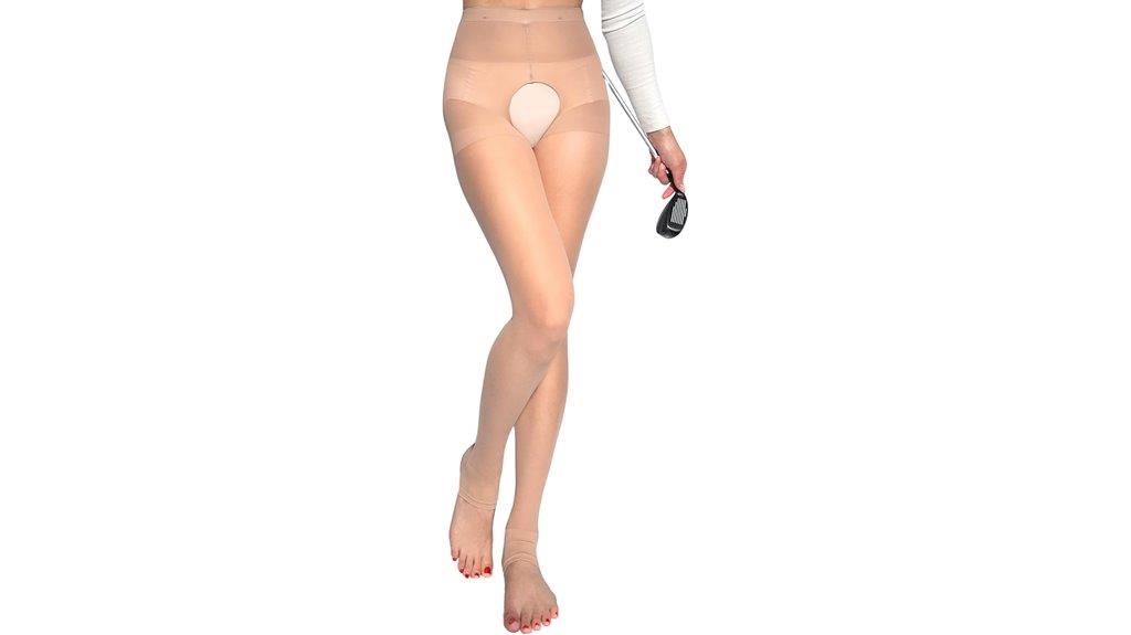 open bottom golf tights