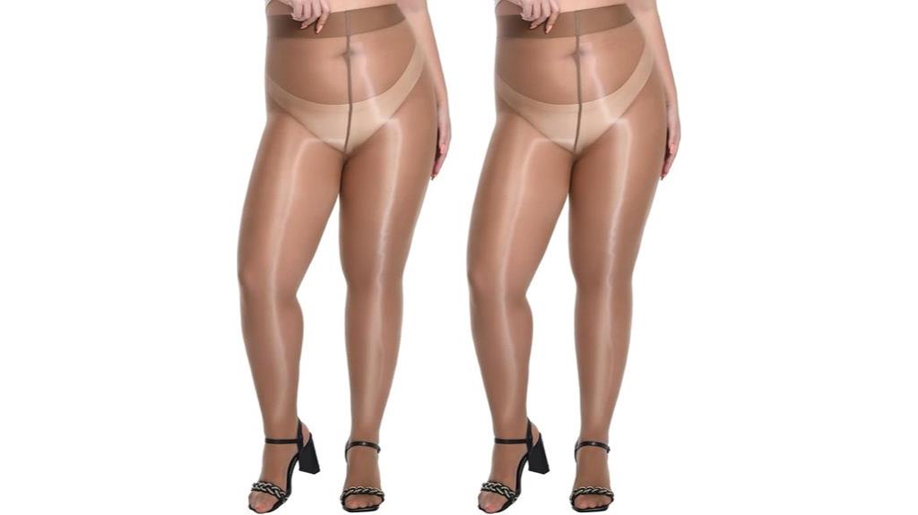 plus size sheer shimmer tights