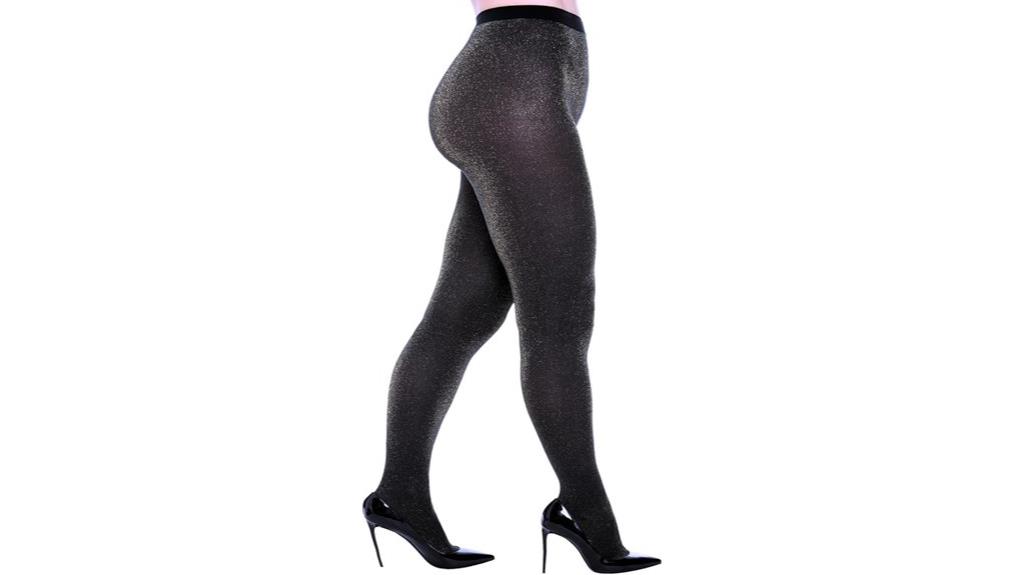 plus size sparkly metallic tights