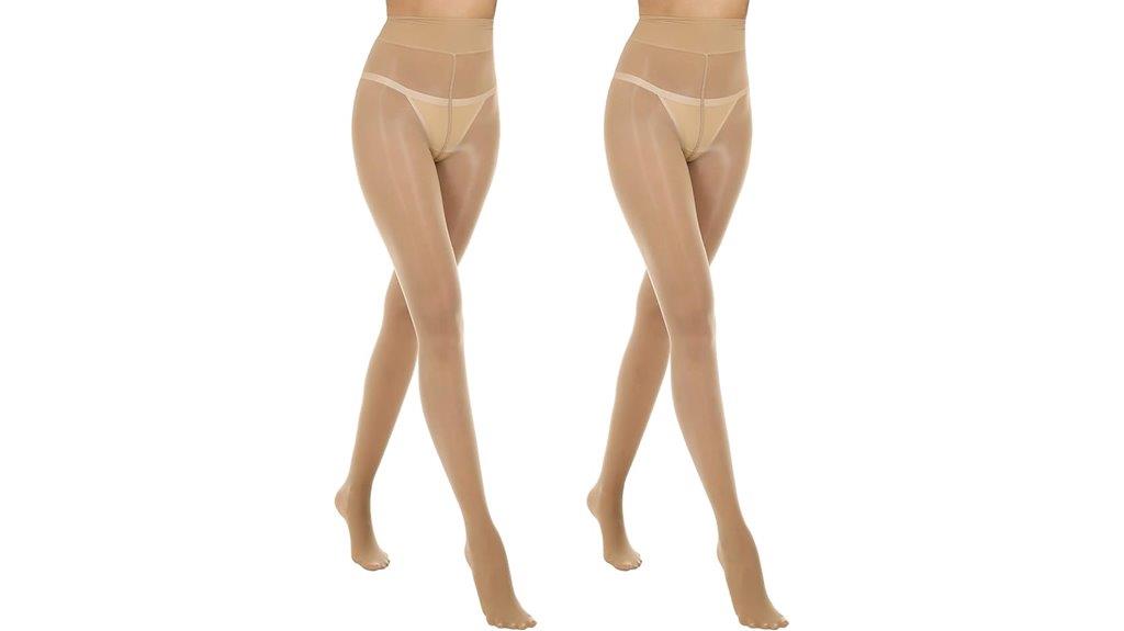 shiny high waist tights