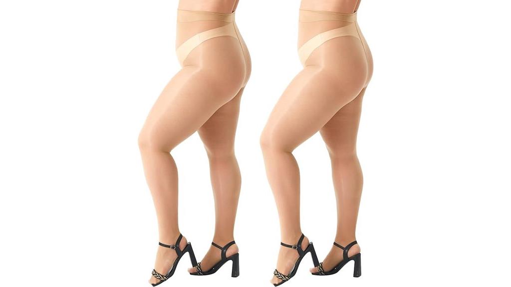 shiny plus size pantyhose