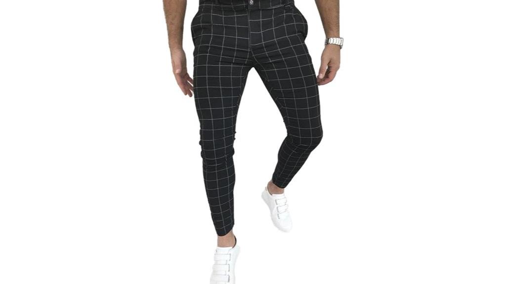 slim fit plaid pants