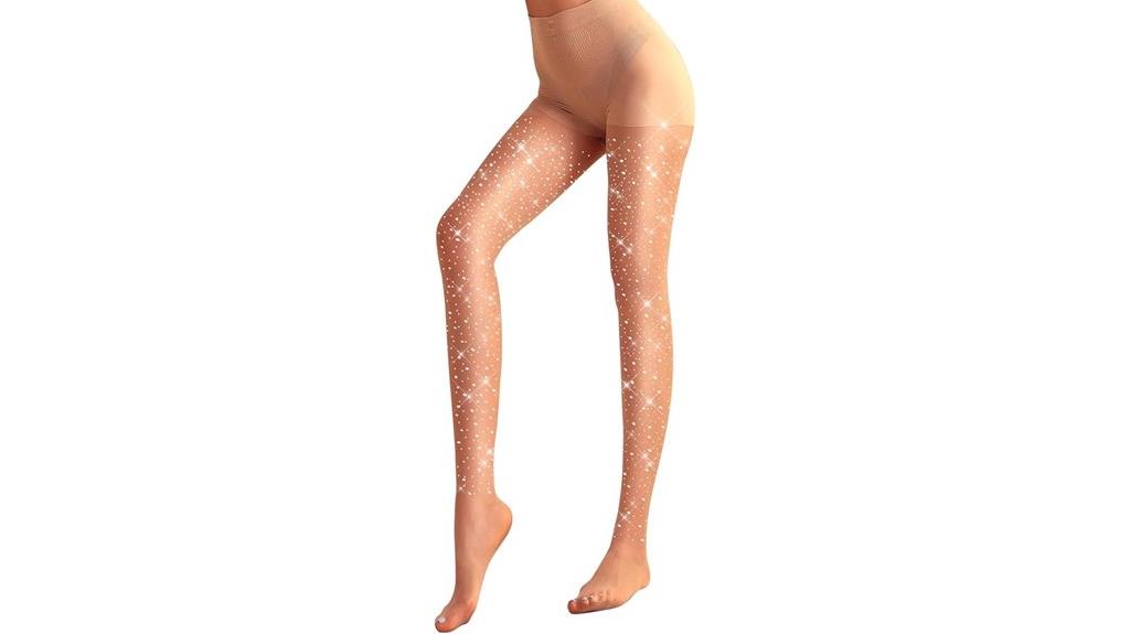 sparkly sheer rhinestone tights