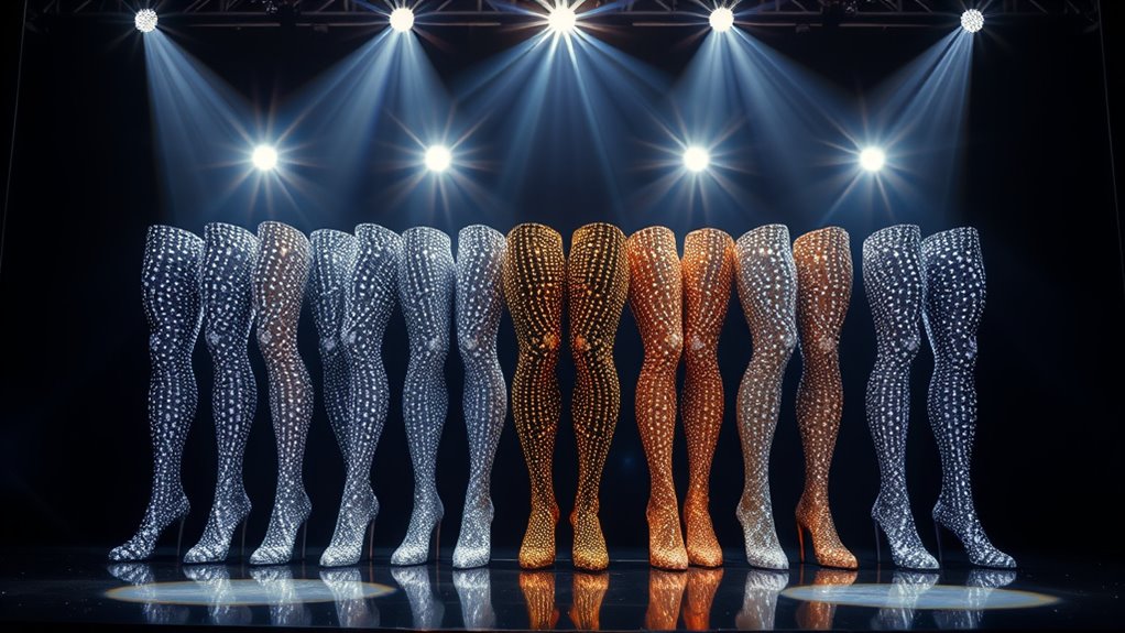 sparkly stage tights selection