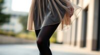 thin tights under sheer skirts