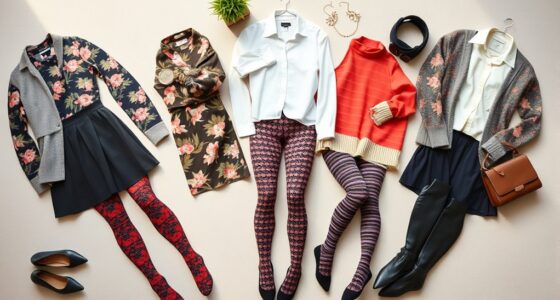 tights outfit flatlay ideas
