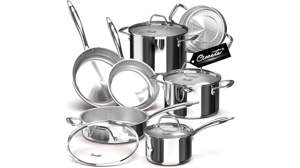 11 piece stainless steel cookware