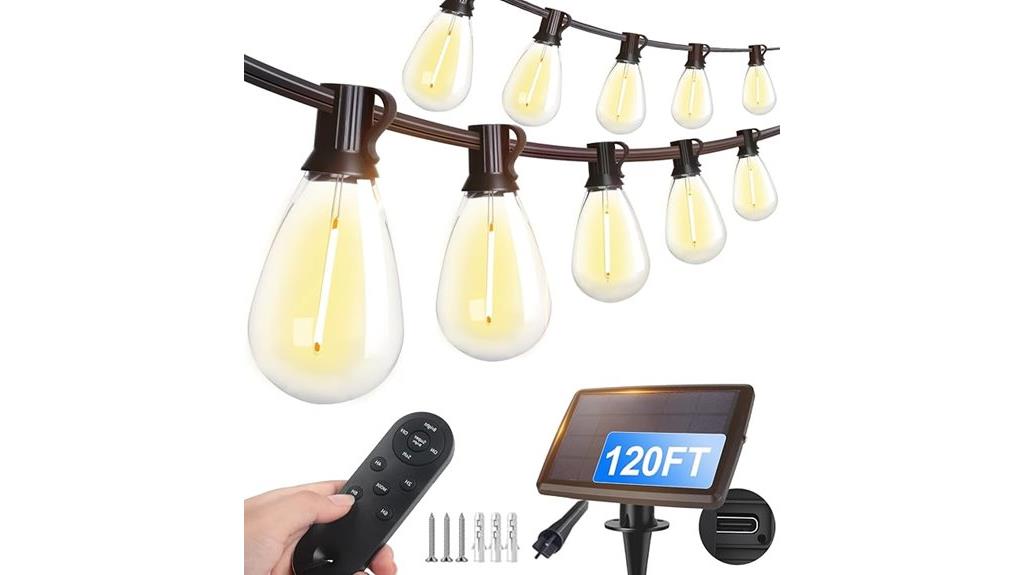 120ft solar string lights