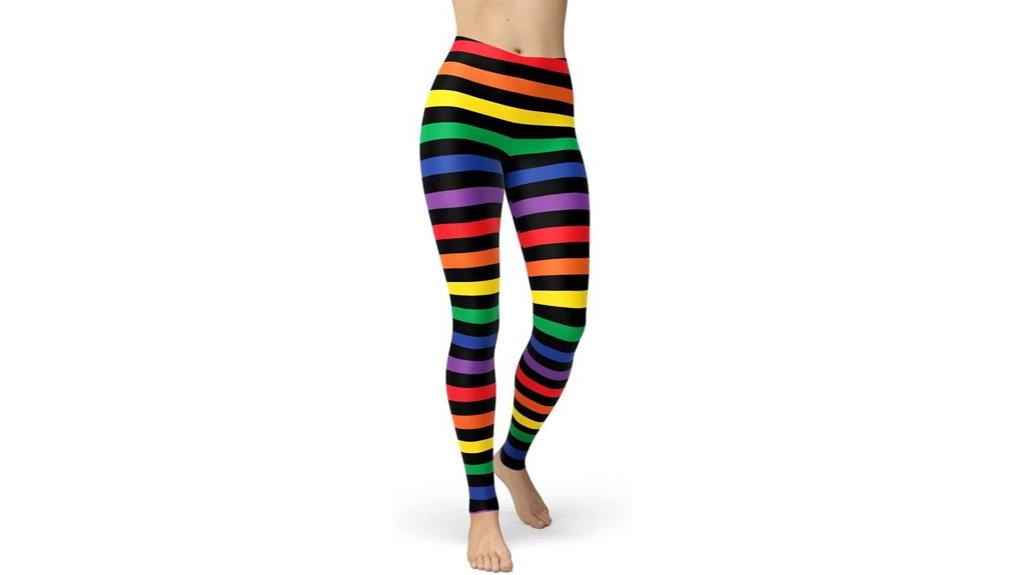 80s rainbow stripe leggings