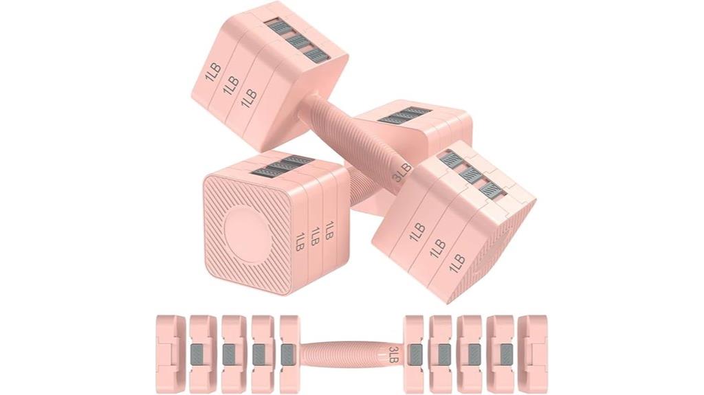 adjustable 22lbs dumbbell set