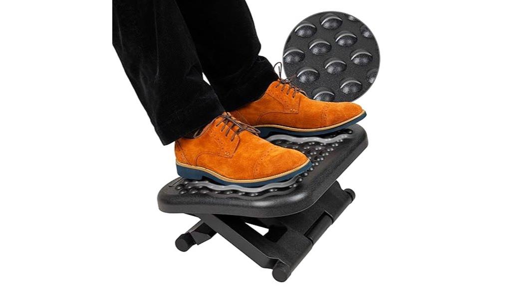 adjustable black desk footrest