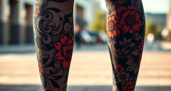 artistic tattoo print legwear