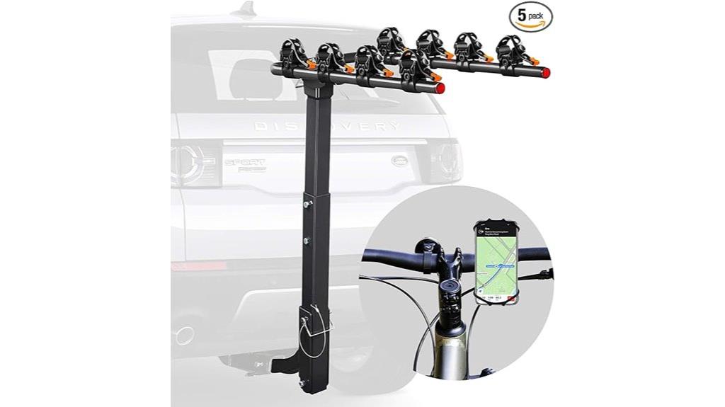bike rack with phone mount