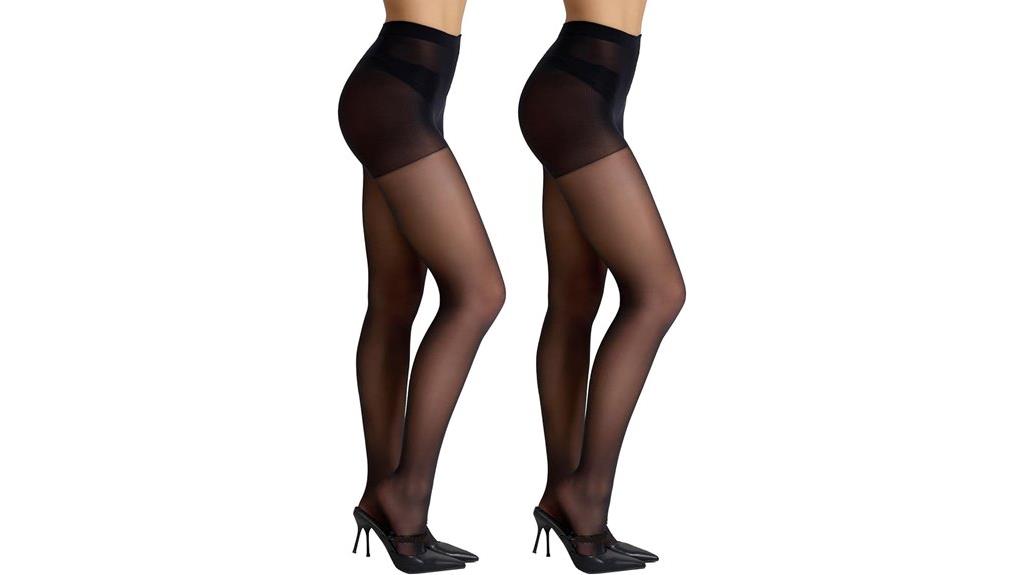 black sheer tights two pack