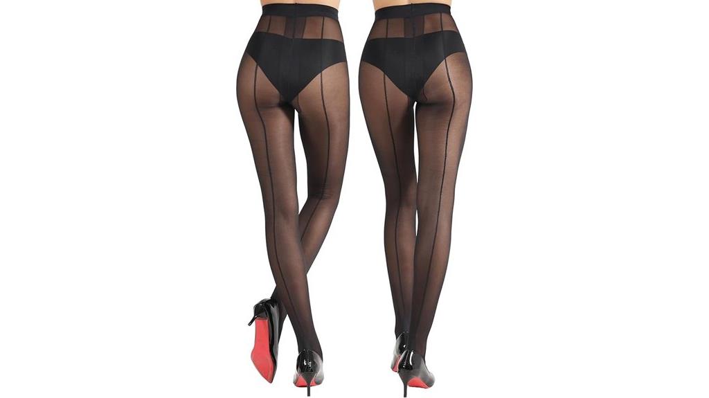 black tights with backseam