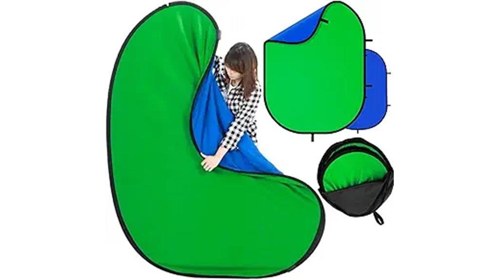 blue screen with bag