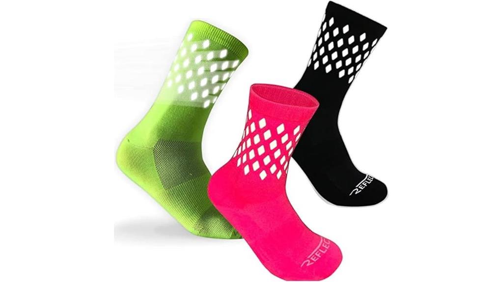 bright reflective athletic socks