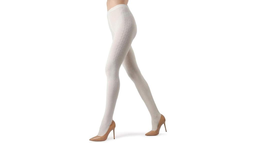 cable knit cotton tights