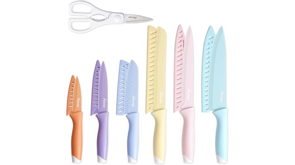 colorful 13 piece knife set