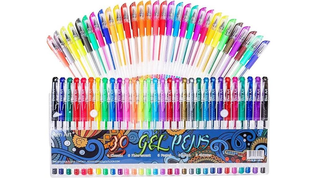 colorful fine point gel pens