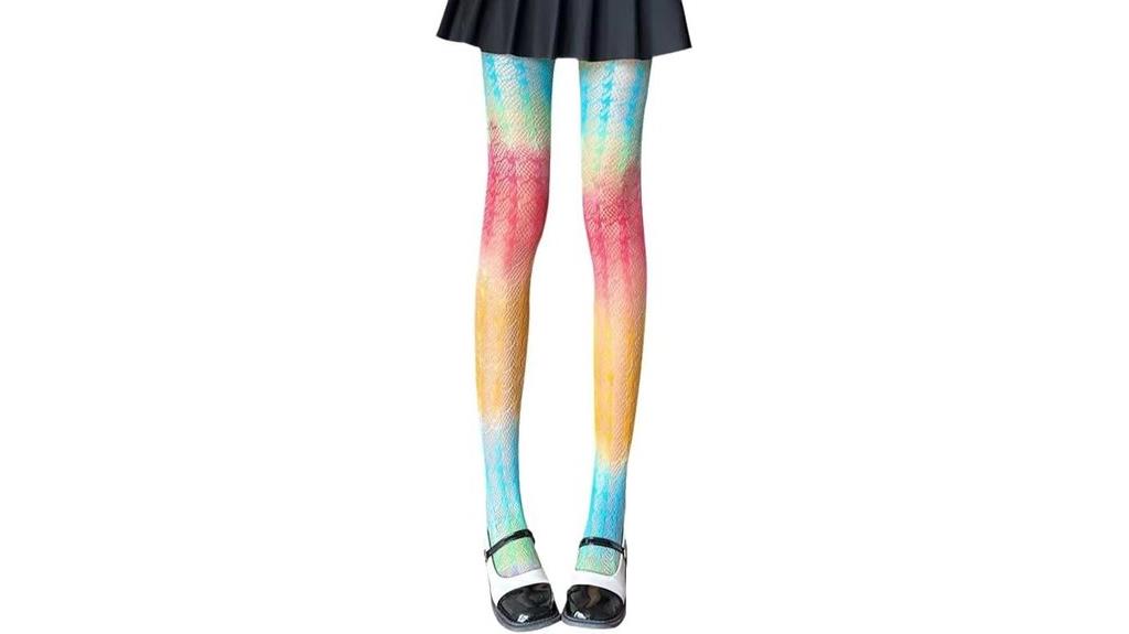 colorful sheer fishnet hosiery