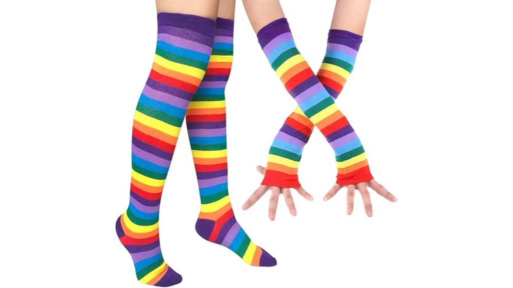 colorful socks and arm warmers