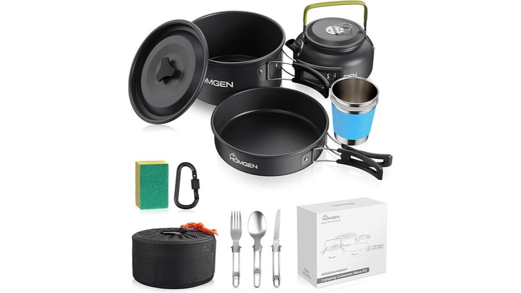compact aluminum camping cookware