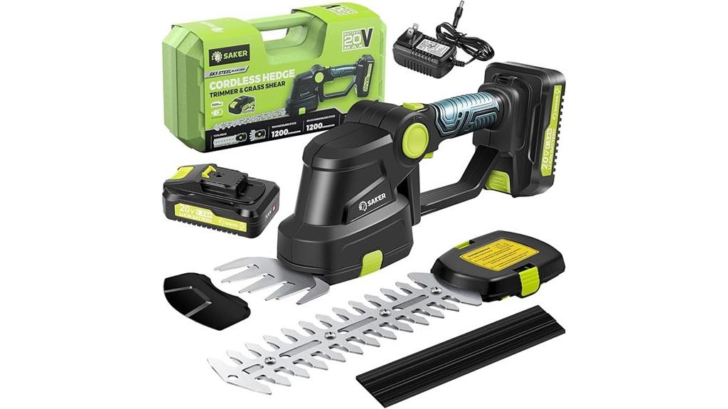 cordless hedge trimmer with batteries