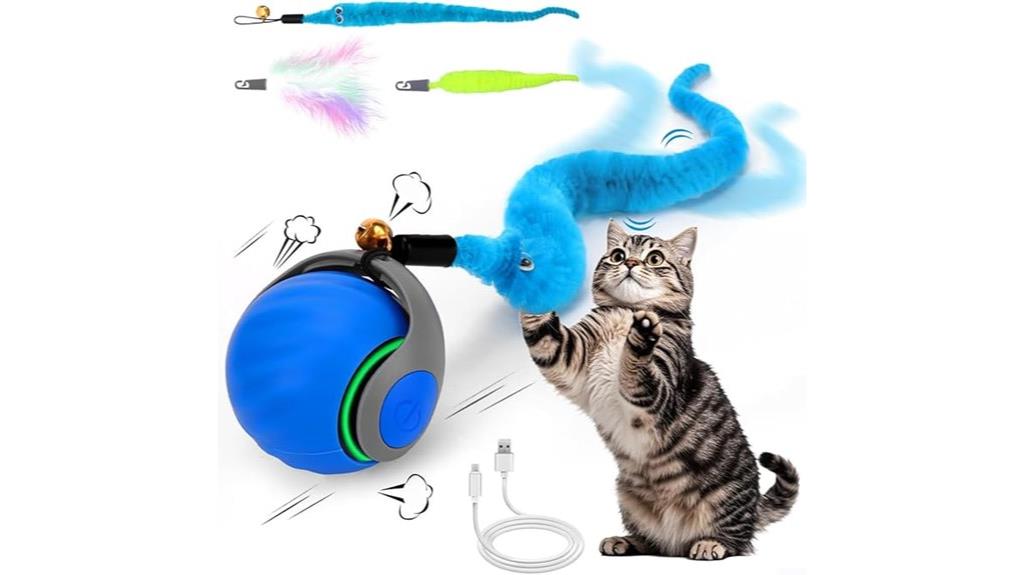 feathered interactive cat ball