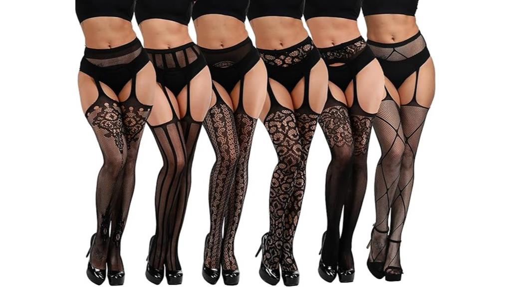 fishnet garter belt set