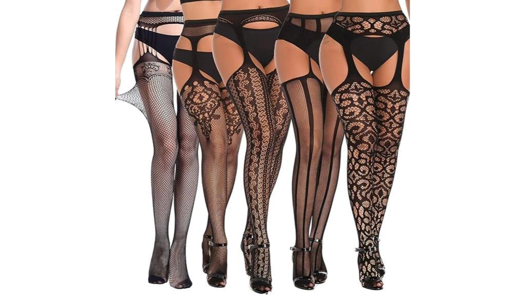 fishnet garter stocking set