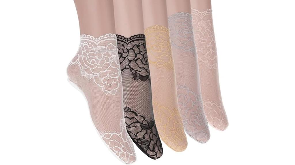five lace sock pairs