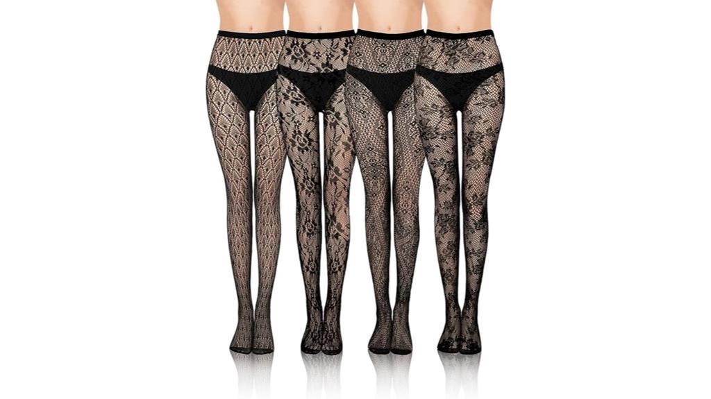 floral fishnet tights set